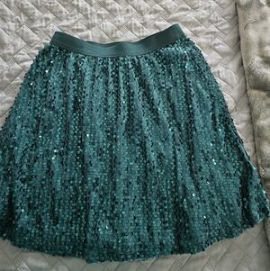 btween Teal Sequin A-Line Skirt Size 12